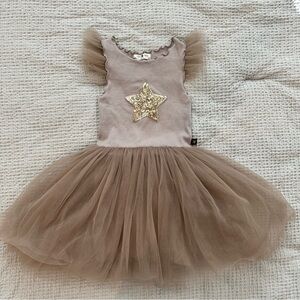 Girls' Tulle Dress with Gold Star